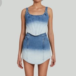 Amanda Uprichard Denim Raisa Top and Tana skirt